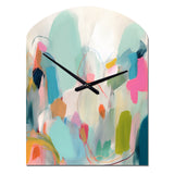 Pink Blue Minimalism Fluidity III - Asymmetric Metal Wall Clock