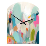 Pink Blue Minimalism Fluidity III - Asymmetric Metal Wall Clock