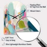 Pink Blue Minimalism Fluidity III - Asymmetric Metal Wall Clock