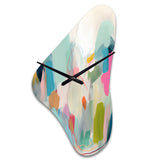 Pink Blue Minimalism Fluidity III - Asymmetric Metal Wall Clock