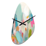 Pink Blue Minimalism Fluidity III - Asymmetric Metal Wall Clock