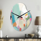 Pink Blue Minimalism Fluidity III - Asymmetric Metal Wall Clock