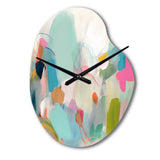 Pink Blue Minimalism Fluidity III - Asymmetric Metal Wall Clock