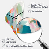 Pink Blue Minimalism Fluidity IV - Asymmetric Metal Wall Clock