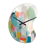 Pink Blue Minimalism Fluidity IV - Asymmetric Metal Wall Clock