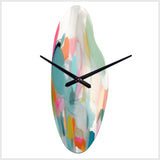 Pink Blue Minimalism Fluidity IV - Asymmetric Metal Wall Clock