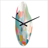 Pink Blue Minimalism Fluidity IV - Asymmetric Metal Wall Clock