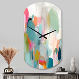 Pink Blue Minimalism Fluidity IV - Asymmetric Metal Wall Clock