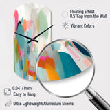 Pink Blue Minimalism Fluidity IV - Asymmetric Metal Wall Clock