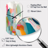 Pink Blue Minimalism Fluidity IV - Asymmetric Metal Wall Clock