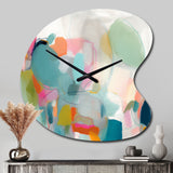 Pink Blue Minimalism Fluidity IV - Asymmetric Metal Wall Clock