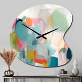 Pink Blue Minimalism Fluidity IV - Asymmetric Metal Wall Clock