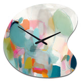 Pink Blue Minimalism Fluidity IV - Asymmetric Metal Wall Clock