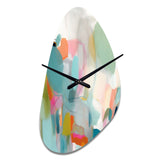 Pink Blue Minimalism Fluidity IV - Asymmetric Metal Wall Clock