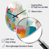 Pink Blue Minimalism Fluidity IV - Asymmetric Metal Wall Clock