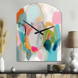Pink Blue Minimalism Fluidity V - Asymmetric Metal Wall Clock