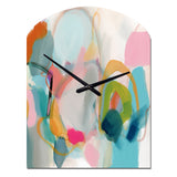 Pink Blue Minimalism Fluidity V - Asymmetric Metal Wall Clock