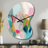 Pink Blue Minimalism Fluidity V - Asymmetric Metal Wall Clock