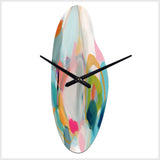 Pink Blue Minimalism Fluidity V - Asymmetric Metal Wall Clock