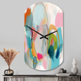 Pink Blue Minimalism Fluidity V - Asymmetric Metal Wall Clock