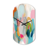 Pink Blue Minimalism Fluidity V - Asymmetric Metal Wall Clock
