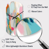Pink Blue Minimalism Fluidity V - Asymmetric Metal Wall Clock