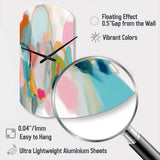 Pink Blue Minimalism Fluidity V - Asymmetric Metal Wall Clock