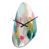 Pink Blue Minimalism Fluidity V - Asymmetric Metal Wall Clock
