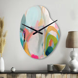 Pink Blue Minimalism Fluidity V - Asymmetric Metal Wall Clock