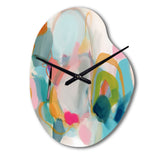 Pink Blue Minimalism Fluidity V - Asymmetric Metal Wall Clock