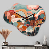 Pink Green Minimalism Explosion I - Asymmetric Metal Wall Clock