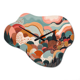Pink Green Minimalism Explosion I - Asymmetric Metal Wall Clock