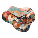 Pink Green Minimalism Explosion I - Asymmetric Metal Wall Clock