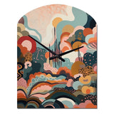 Pink Green Minimalism Explosion II - Asymmetric Metal Wall Clock