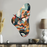 Pink Green Minimalism Explosion II - Asymmetric Metal Wall Clock