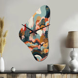 Pink Green Minimalism Explosion II - Asymmetric Metal Wall Clock