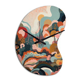 Pink Green Minimalism Explosion II - Asymmetric Metal Wall Clock