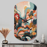Pink Green Minimalism Explosion II - Asymmetric Metal Wall Clock