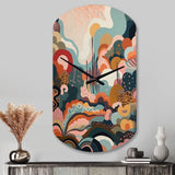 Pink Green Minimalism Explosion II - Asymmetric Metal Wall Clock