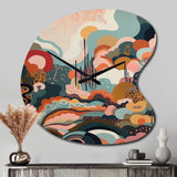 Pink Green Minimalism Explosion II - Asymmetric Metal Wall Clock