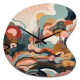 Pink Green Minimalism Explosion II - Asymmetric Metal Wall Clock