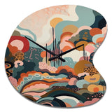 Pink Green Minimalism Explosion II - Asymmetric Metal Wall Clock