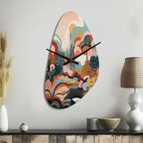 Pink Green Minimalism Explosion II - Asymmetric Metal Wall Clock