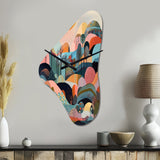 Pink Blue Minimalism Explosion - Asymmetric Metal Wall Clock
