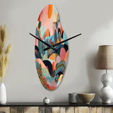 Pink Blue Minimalism Explosion - Asymmetric Metal Wall Clock