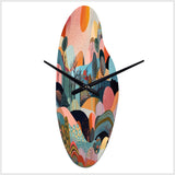 Pink Blue Minimalism Explosion - Asymmetric Metal Wall Clock