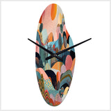 Pink Blue Minimalism Explosion - Asymmetric Metal Wall Clock