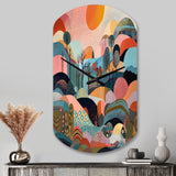 Pink Blue Minimalism Explosion - Asymmetric Metal Wall Clock