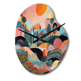 Pink Blue Minimalism Explosion - Asymmetric Metal Wall Clock