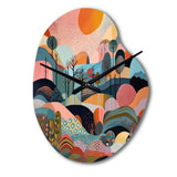 Pink Blue Minimalism Explosion - Asymmetric Metal Wall Clock